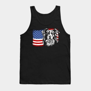 Proud Border Collie American Flag patriotic dog Tank Top